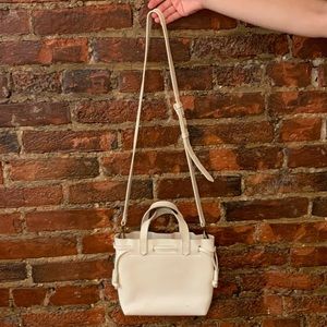 Madewell cream leather crossbody bucket bag
